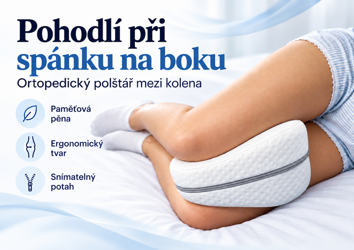 Ortopedický polštář mezi kolena – pohodlí při spánku na boku
