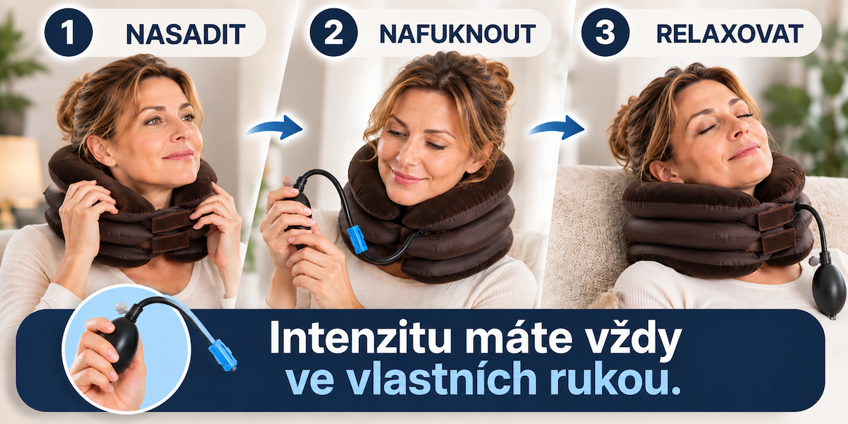 Jak používat nafukovací polštář na krk – nasadit, nafouknout, relaxovat